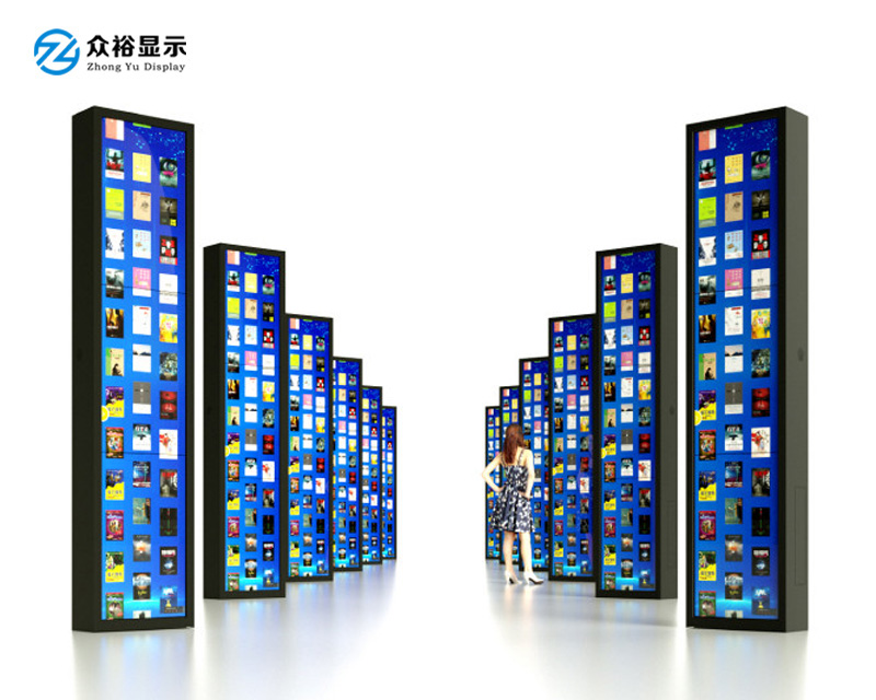 瀑布流电子书阅读屏借阅机数字文化长廊